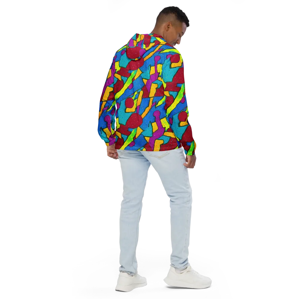 Pop Kaleidoscope on Men's Windbreaker — Back