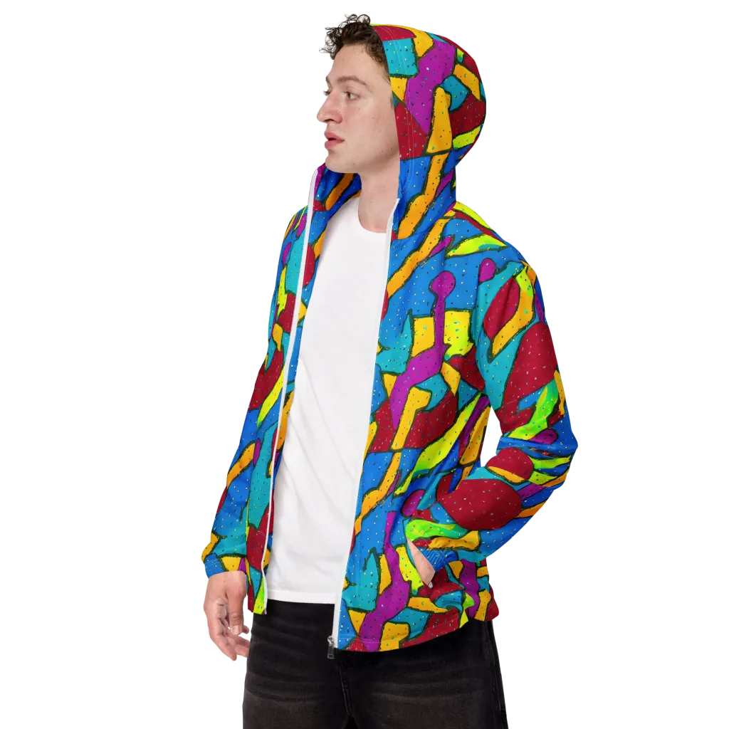 Pop Kaleidoscope on Men's Windbreaker — Left Front
