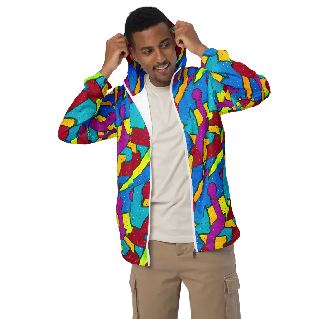 Pop Kaleidoscope on Men's Windbreaker — Front