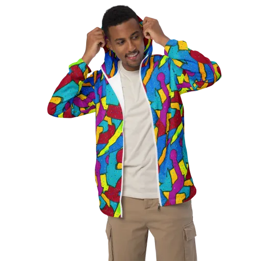 Pop Kaleidoscope on a Men's Windbreaker