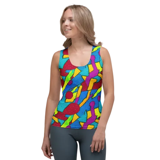Pop Kaleidoscope on a Women's Tank Top