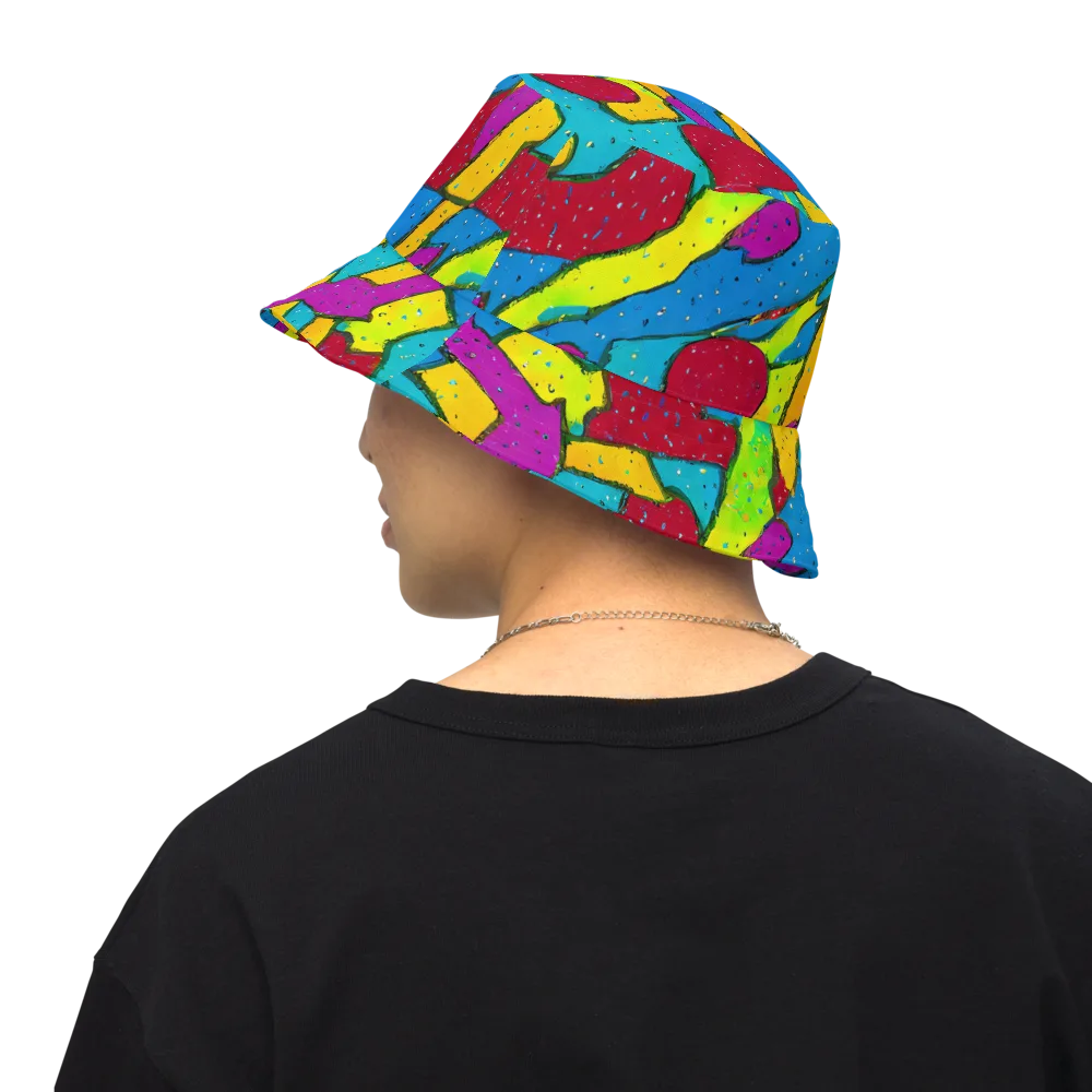 Pop Kaleidoscope on Reversible Bucket Hat — Back Inside