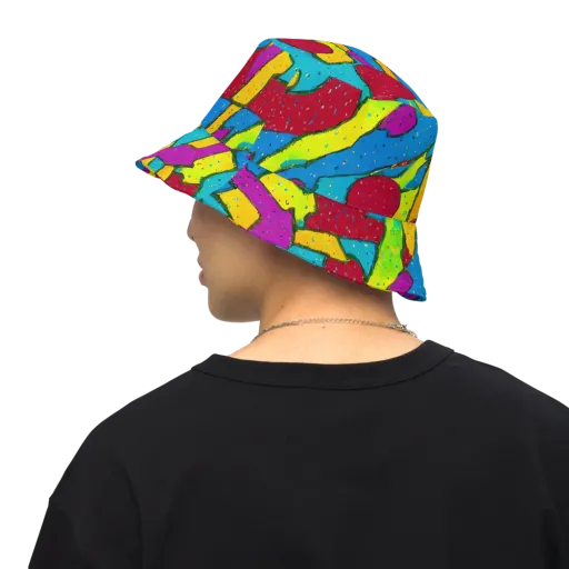 Pop Kaleidoscope on a Reversible Bucket Hat