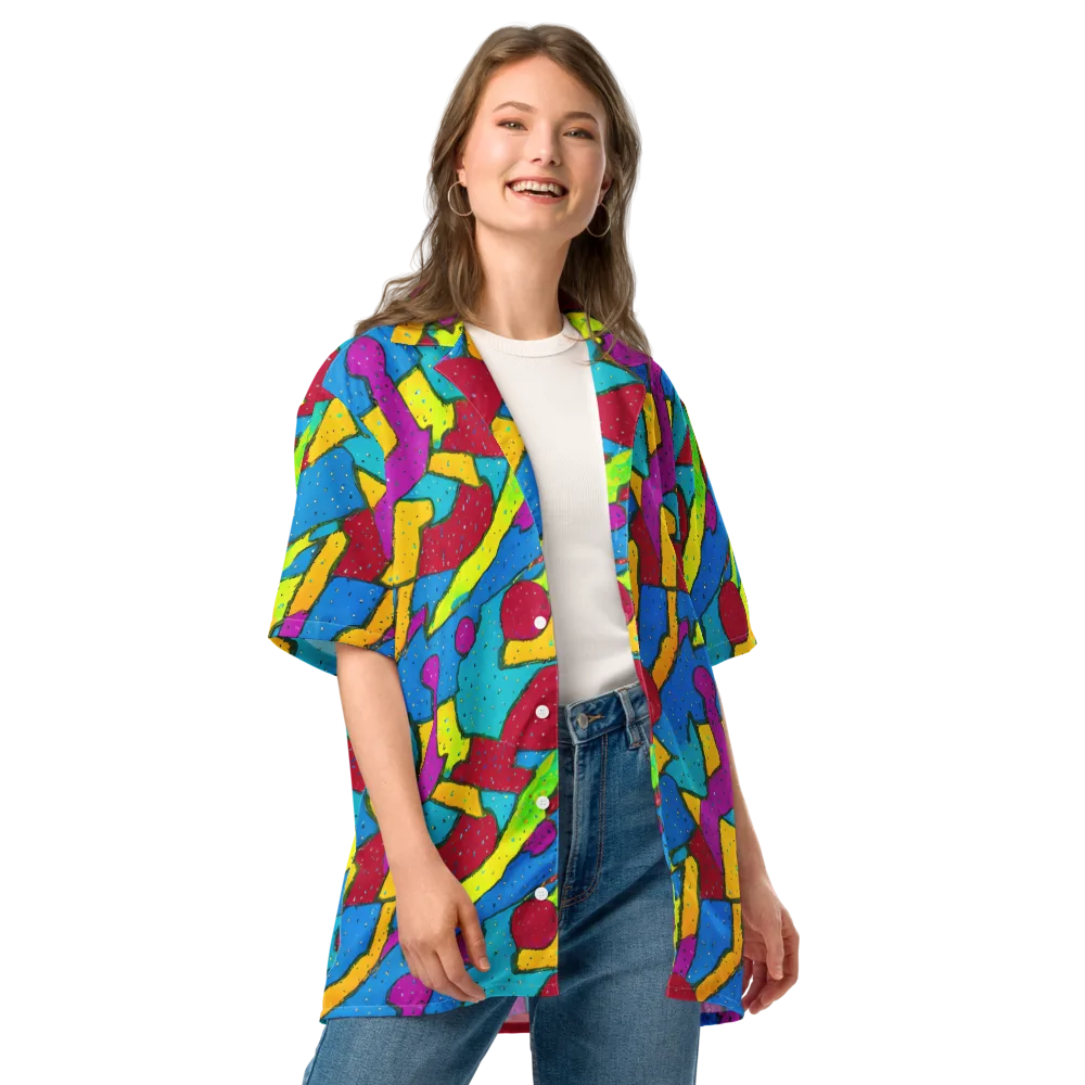 Pop Kaleidoscope on Button Shirt — Front