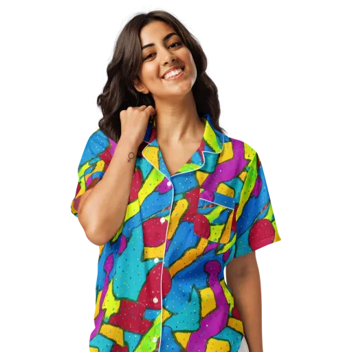 Pop Kaleidoscope on a Women's Short Sleeve Pajama Top