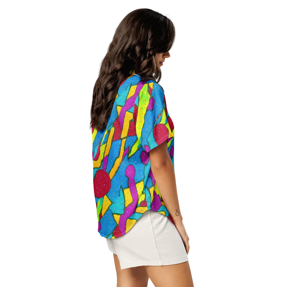 Pop Kaleidoscope on Women's Short Sleeve Pajama Top — Right Back