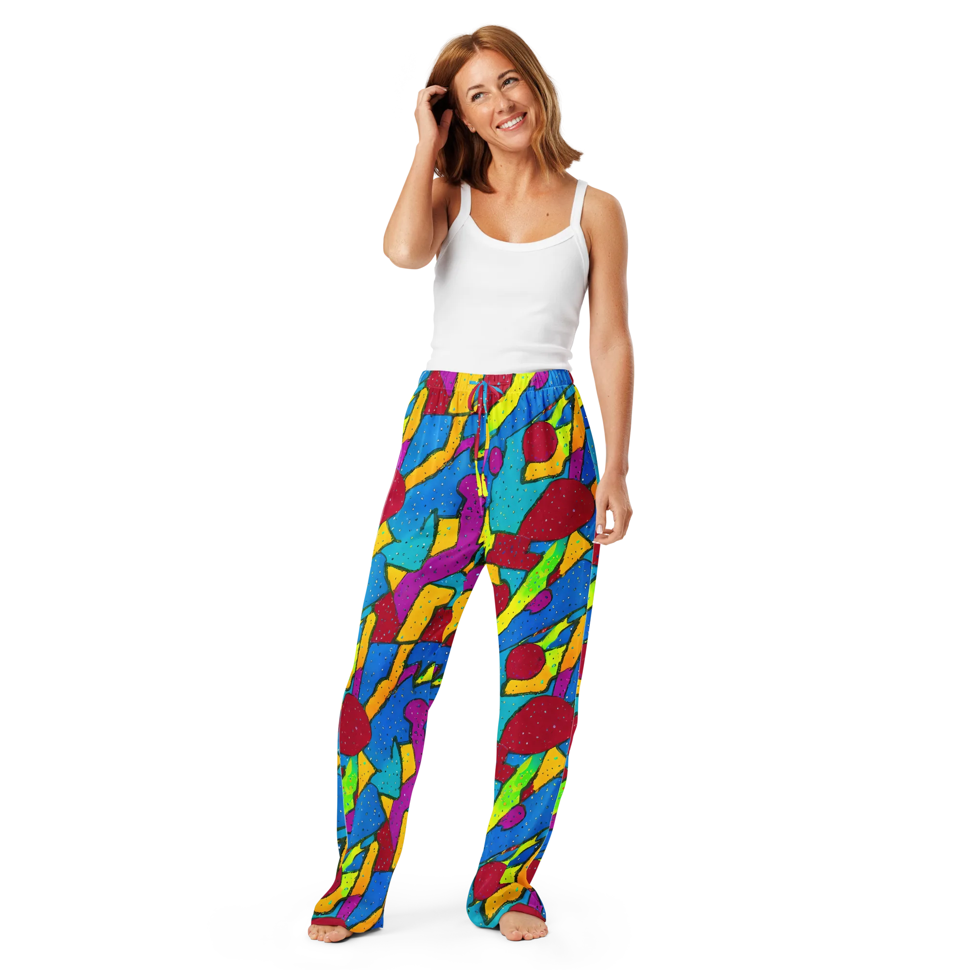 Pop Kaleidoscope on Women's Pajama Pants — Front