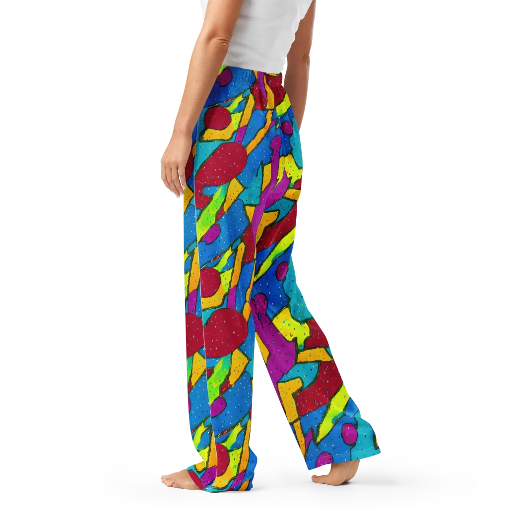 Pop Kaleidoscope on Women's Pajama Pants — Left