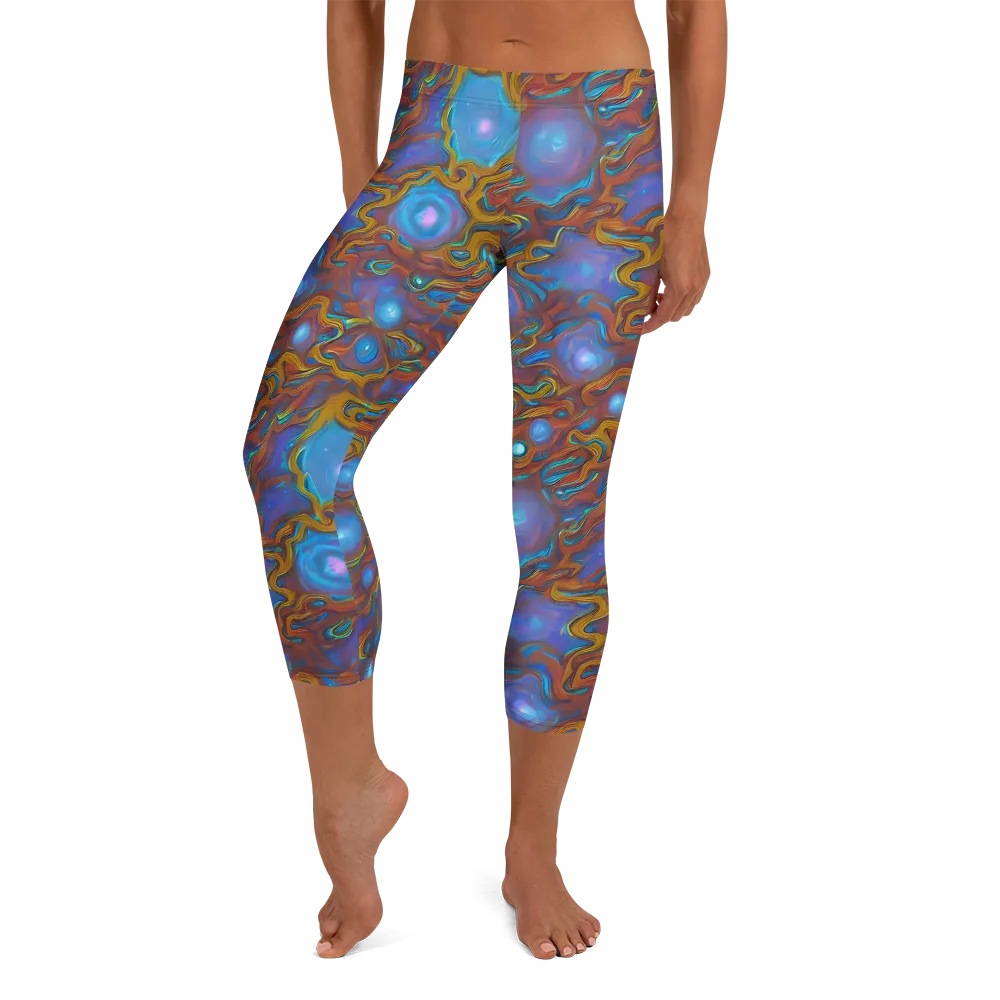 Sapphire Current on Capri Leggings — Front
