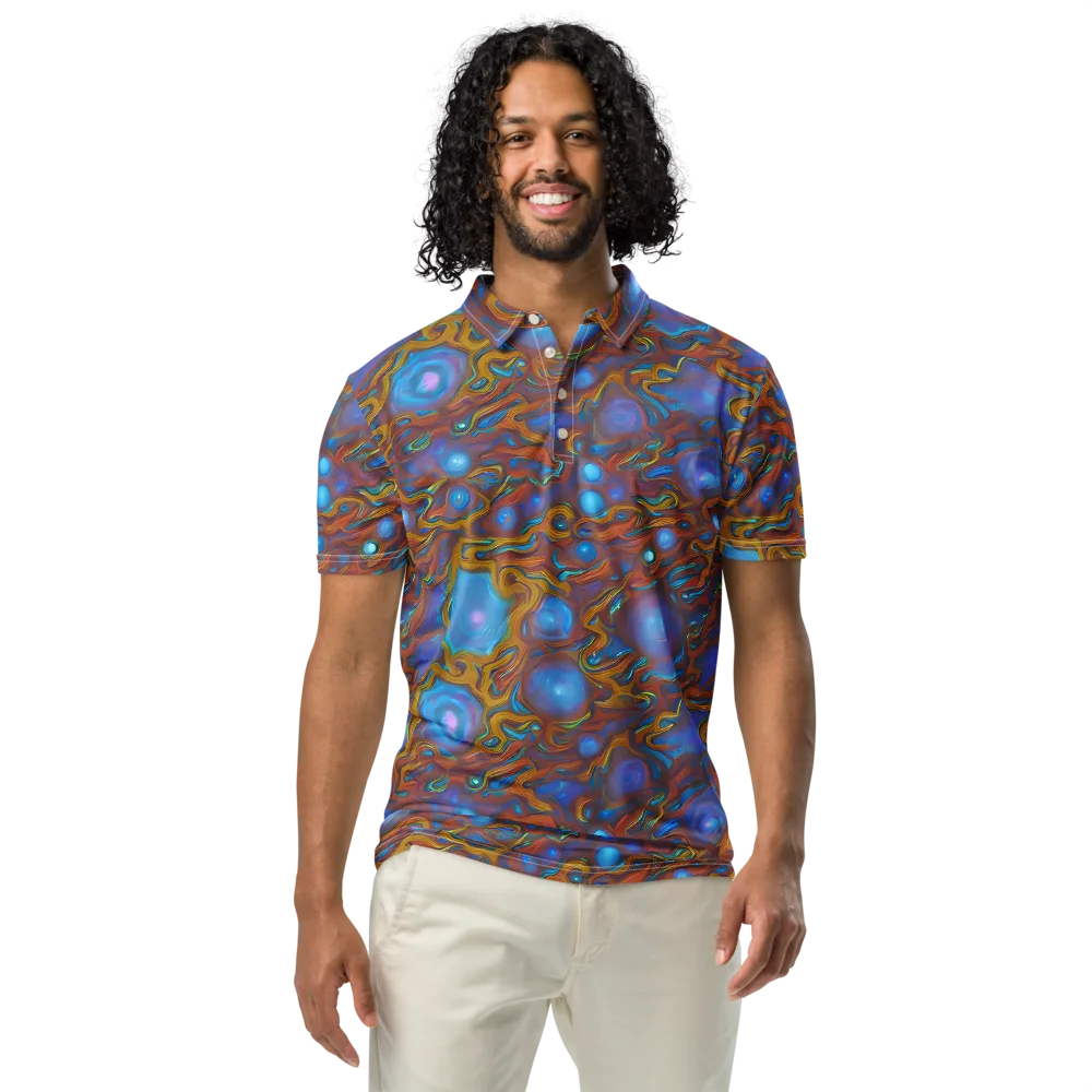 Sapphire Current on Men's Slim Fit Polo Shirt — Front
