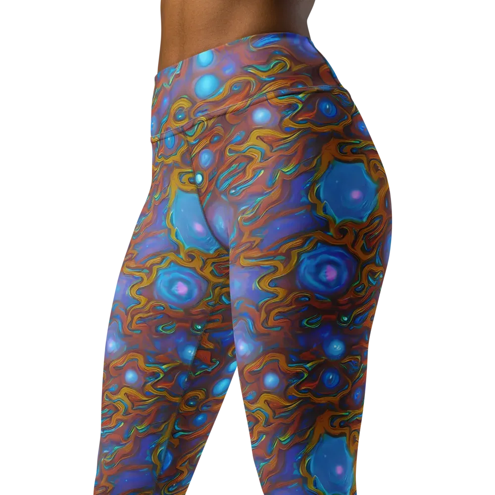 Sapphire Current on Yoga Leggings — Left Front