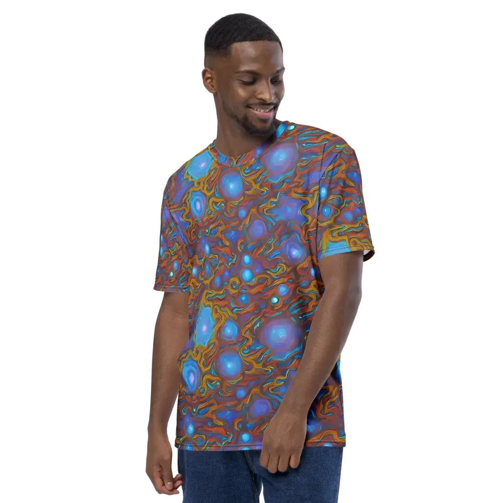Sapphire Current on Men's Crew Neck T-Shirt — Left