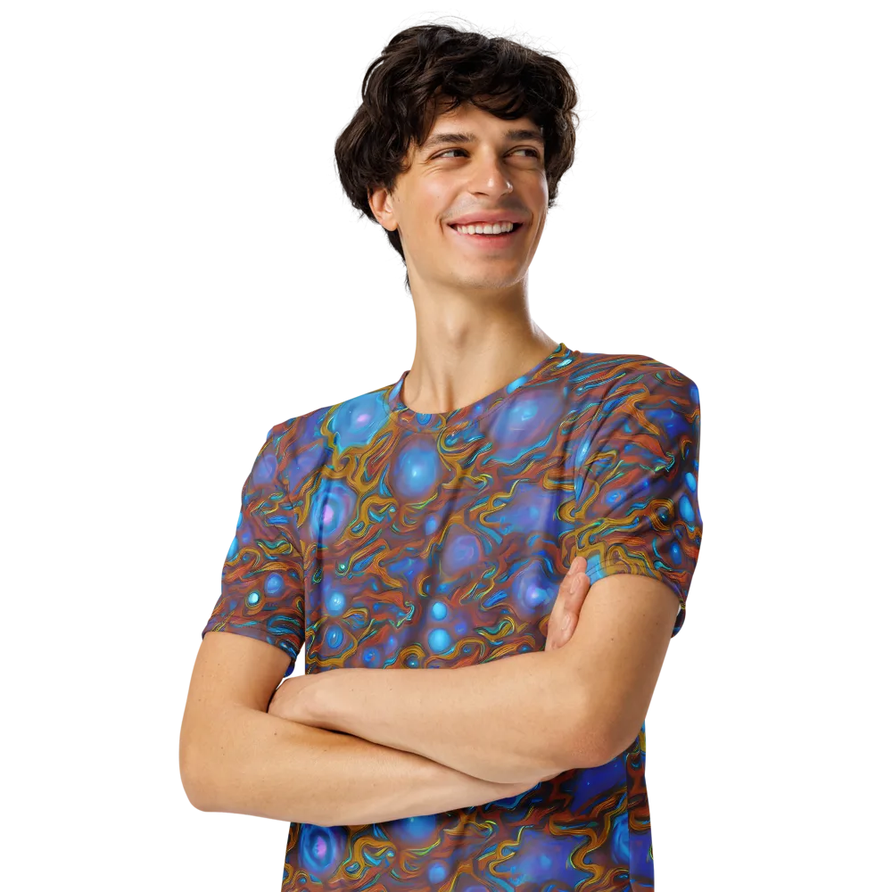 Sapphire Current on Men's Crew Neck T-Shirt — Left Front