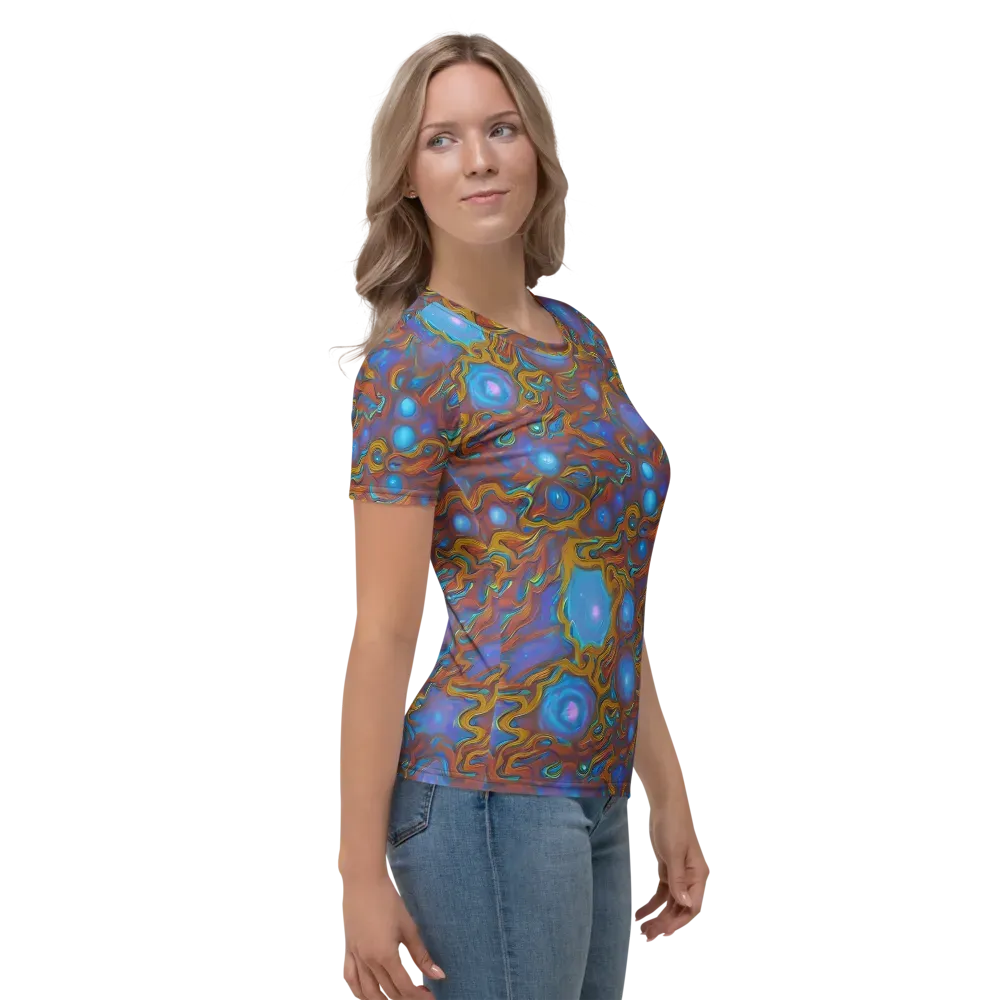 Sapphire Current on Women's Crew Neck T-Shirt — Right