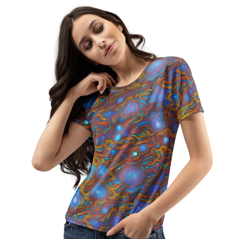 Sapphire Current on Women's Crew Neck T-Shirt — Left Front