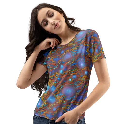 Sapphire Current on a Women's Crew Neck T-Shirt