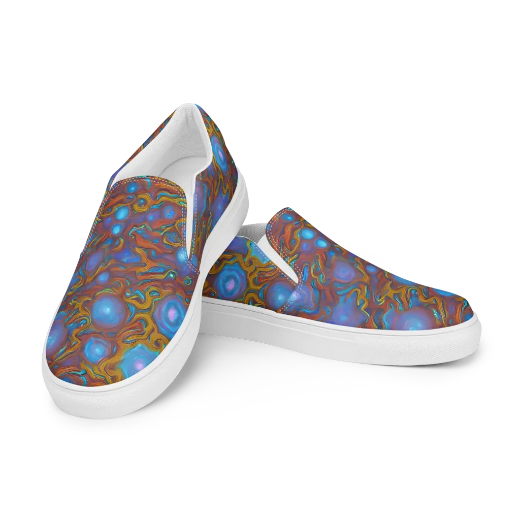 Sapphire Current on Men's Slip-On Canvas Shoes — Left Front