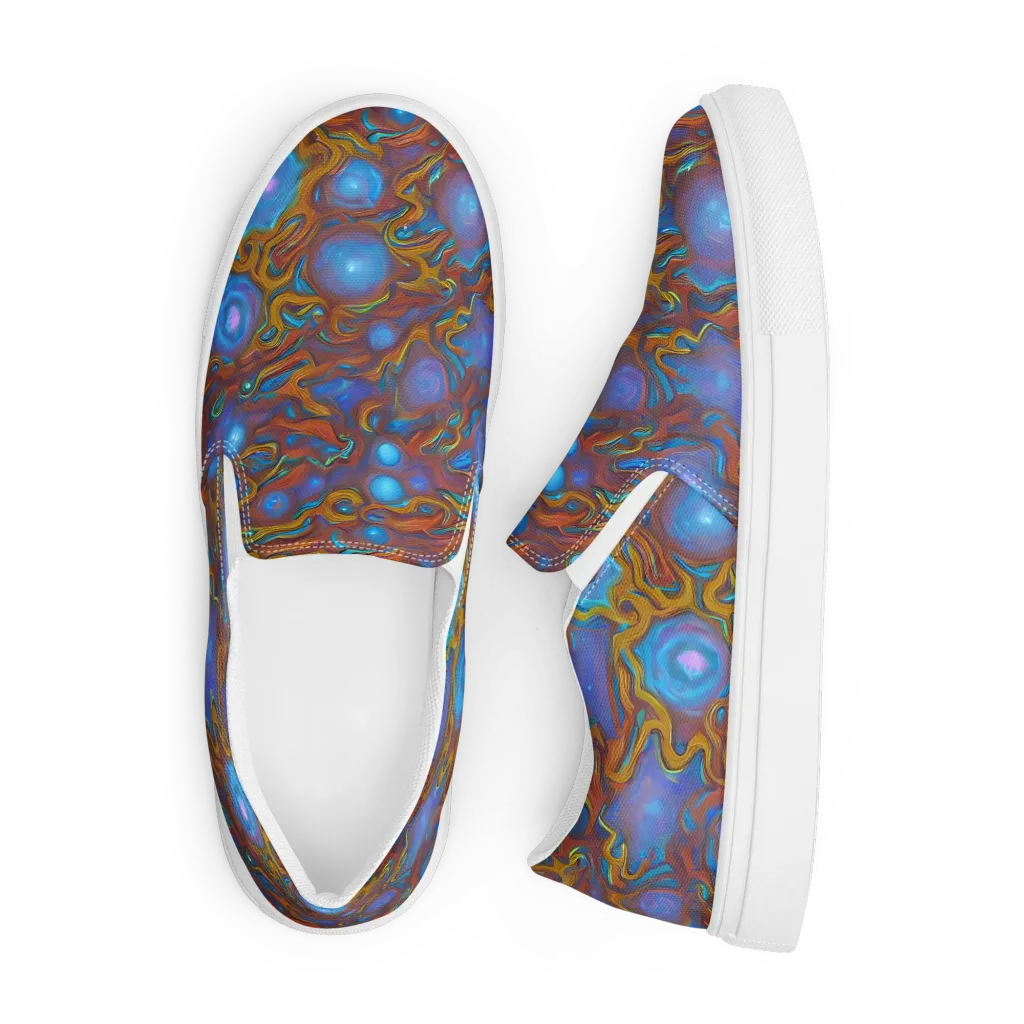 Sapphire Current on Men's Slip-On Canvas Shoes — Front