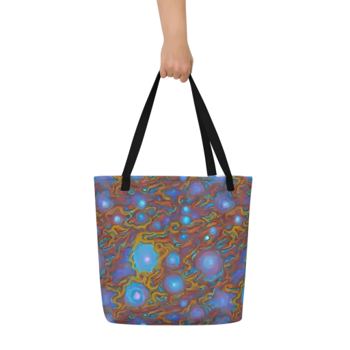 Sapphire Current on a Large Tote Bag W/ Pocket