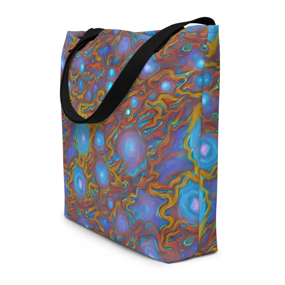 Sapphire Current on Large Tote Bag W/ Pocket — Front