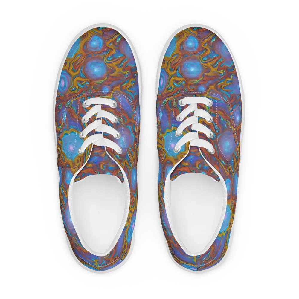 Sapphire Current on Men's Lace-Up Canvas Shoes — Front