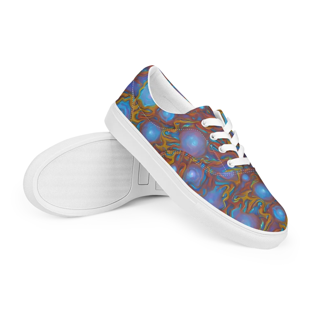 Sapphire Current on Men's Lace-Up Canvas Shoes — Right Front