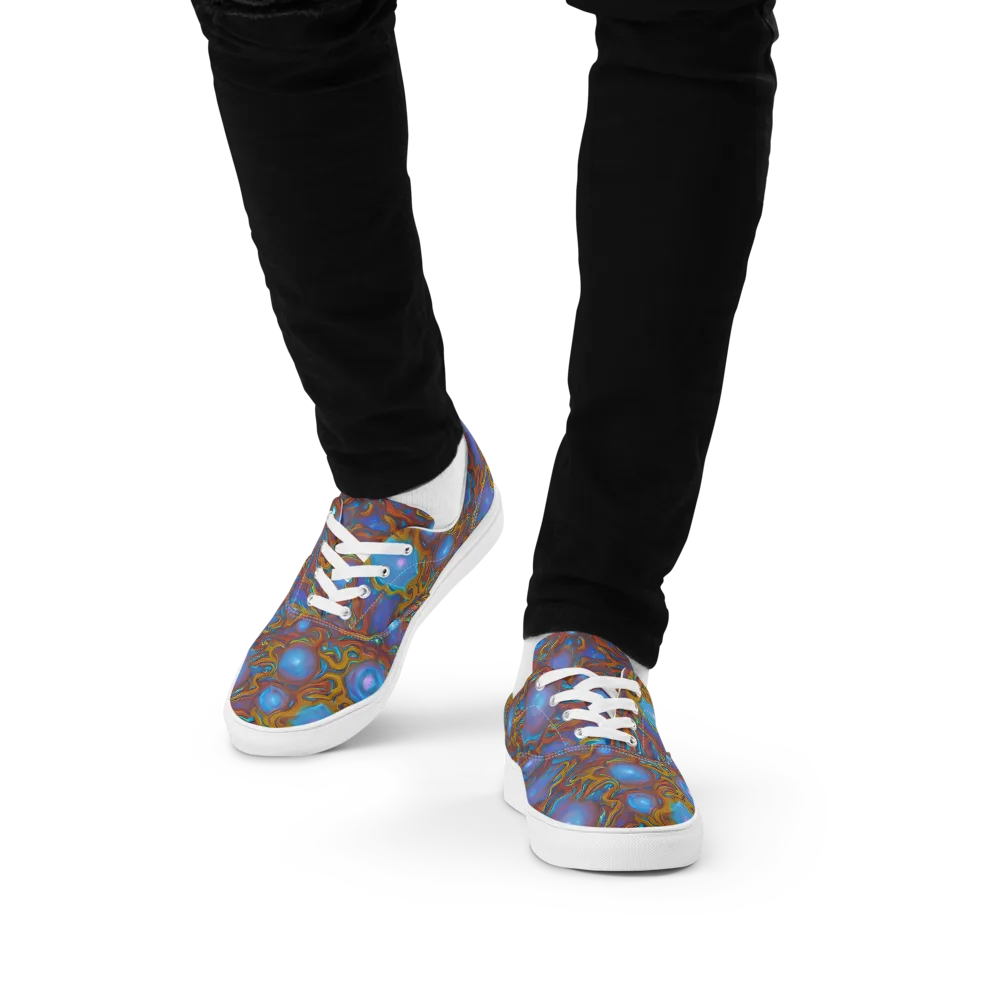 Sapphire Current on Men's Lace-Up Canvas Shoes — Front