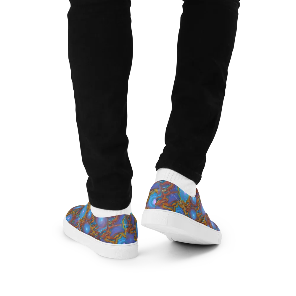 Sapphire Current on Men's Lace-Up Canvas Shoes — Back