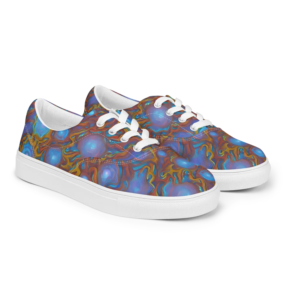 Sapphire Current on Men's Lace-Up Canvas Shoes — Right Front