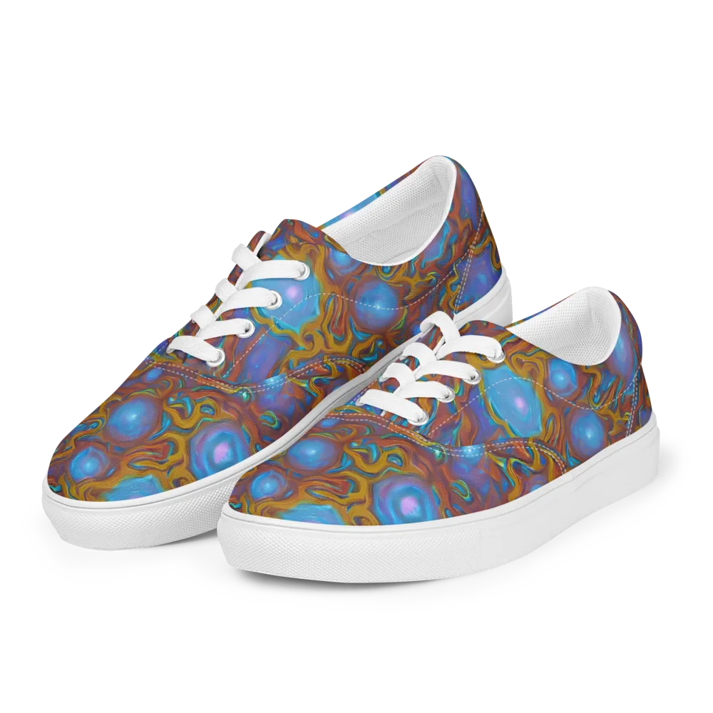 Sapphire Current on Men's Lace-Up Canvas Shoes — Left Front