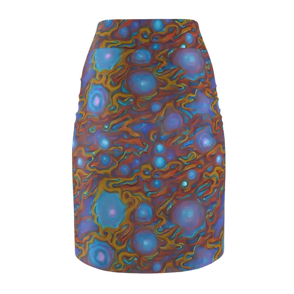 Sapphire Current on Pencil Skirt — Back