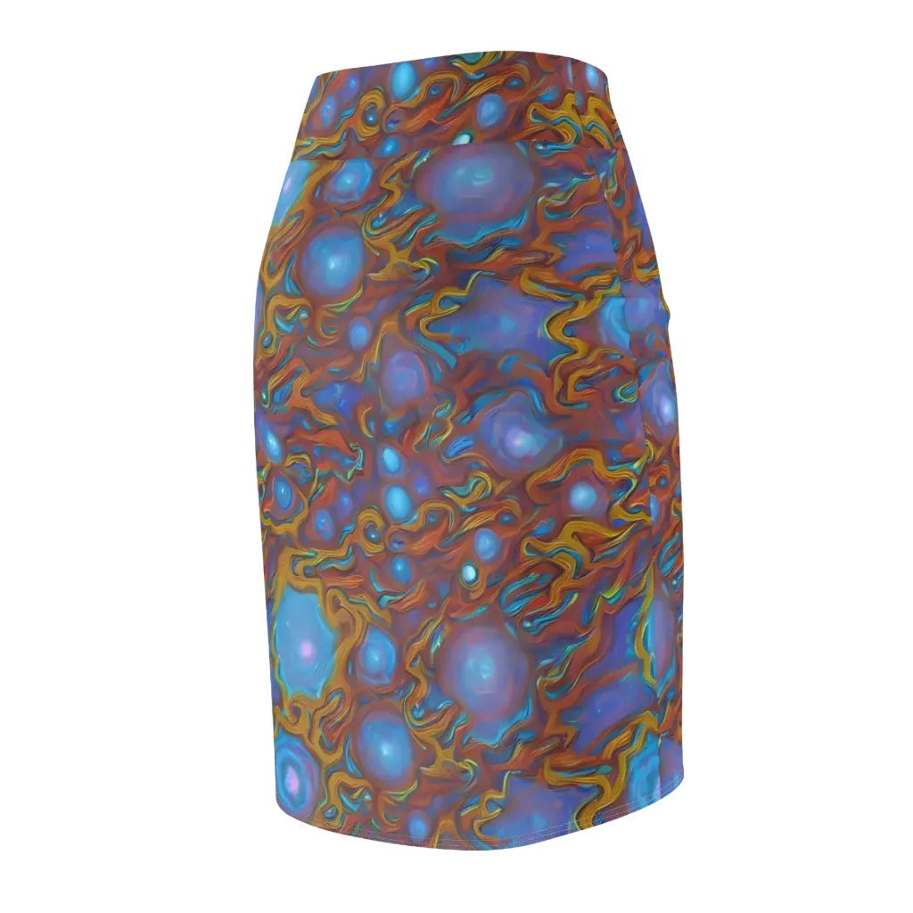 Sapphire Current on Pencil Skirt — Back Side