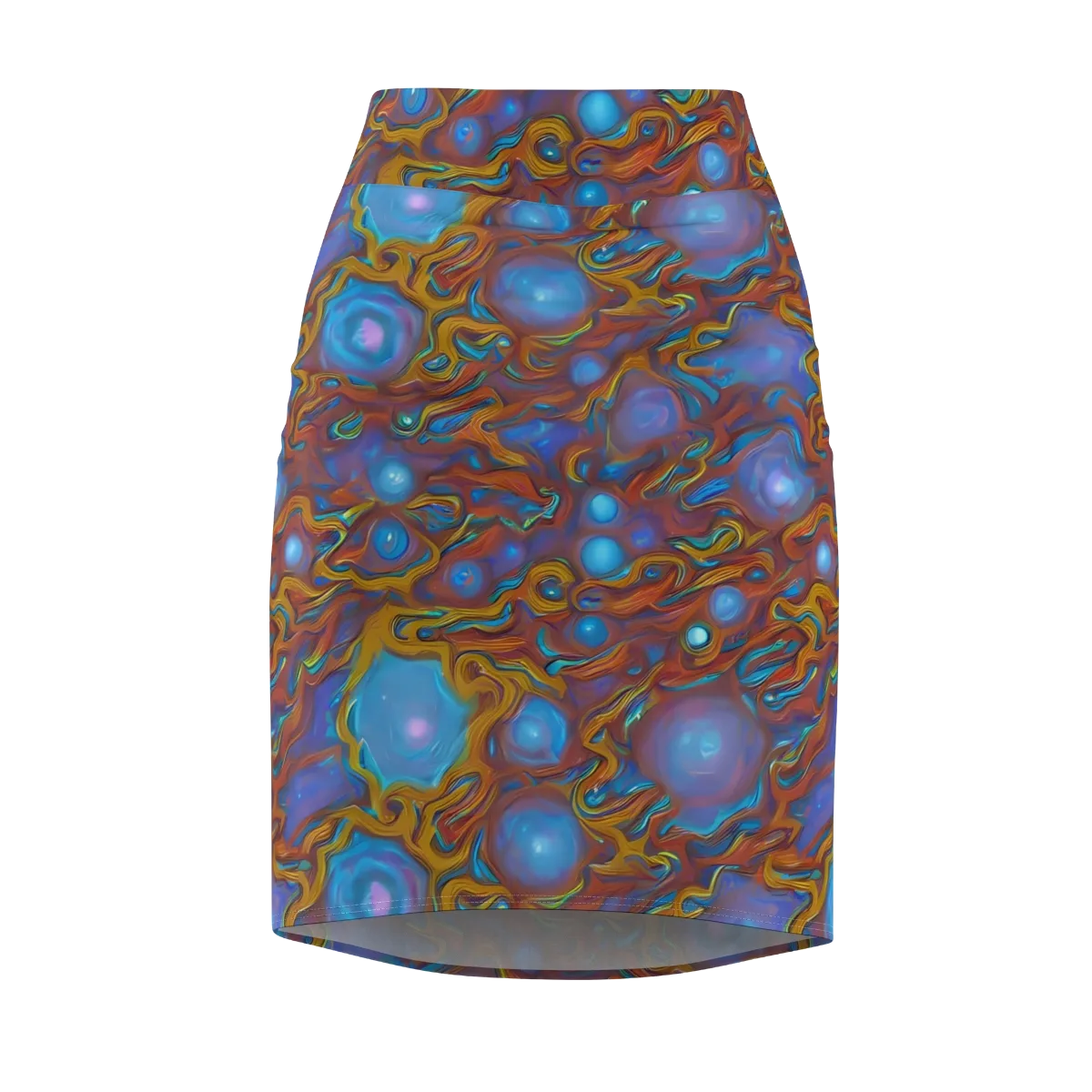 Sapphire Current on Pencil Skirt — Front