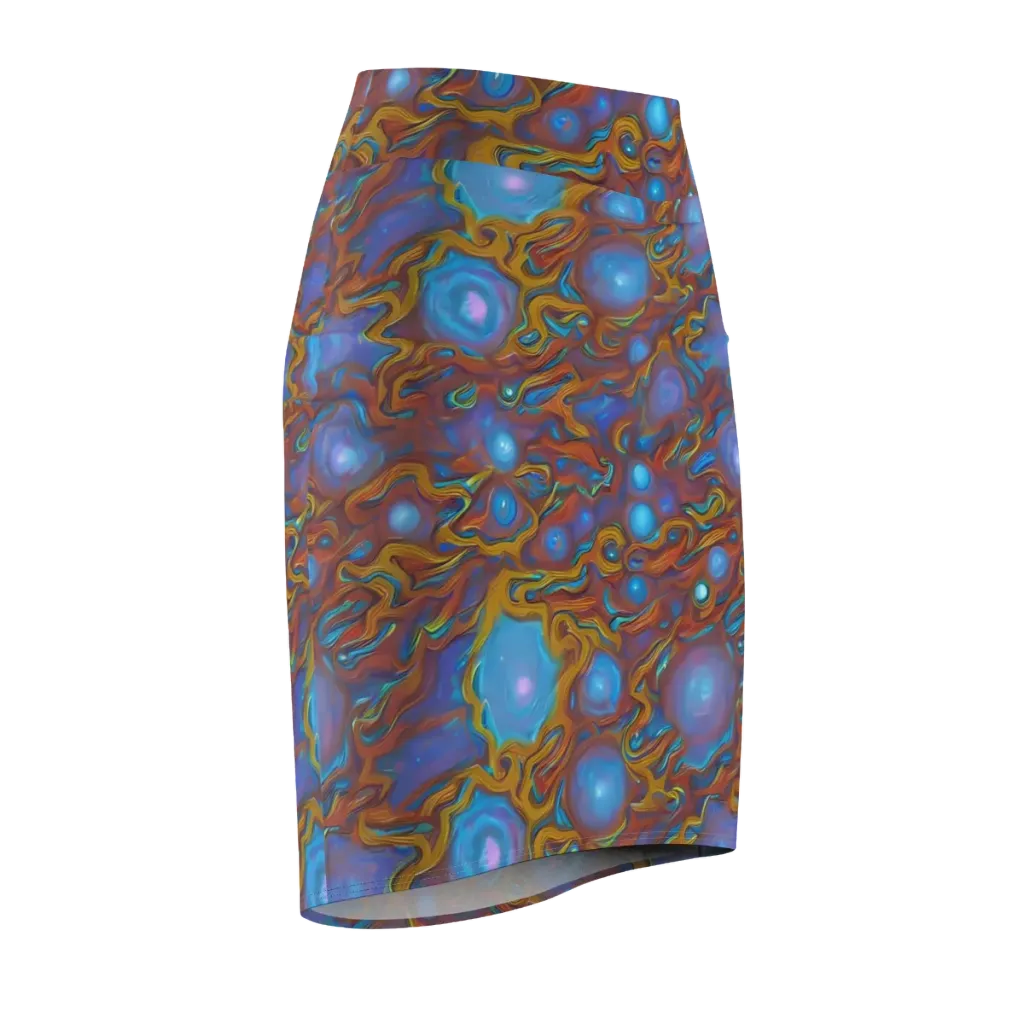 Sapphire Current on Pencil Skirt — Front Side