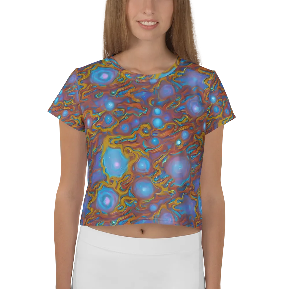 Sapphire Current on Crop Tee — Front