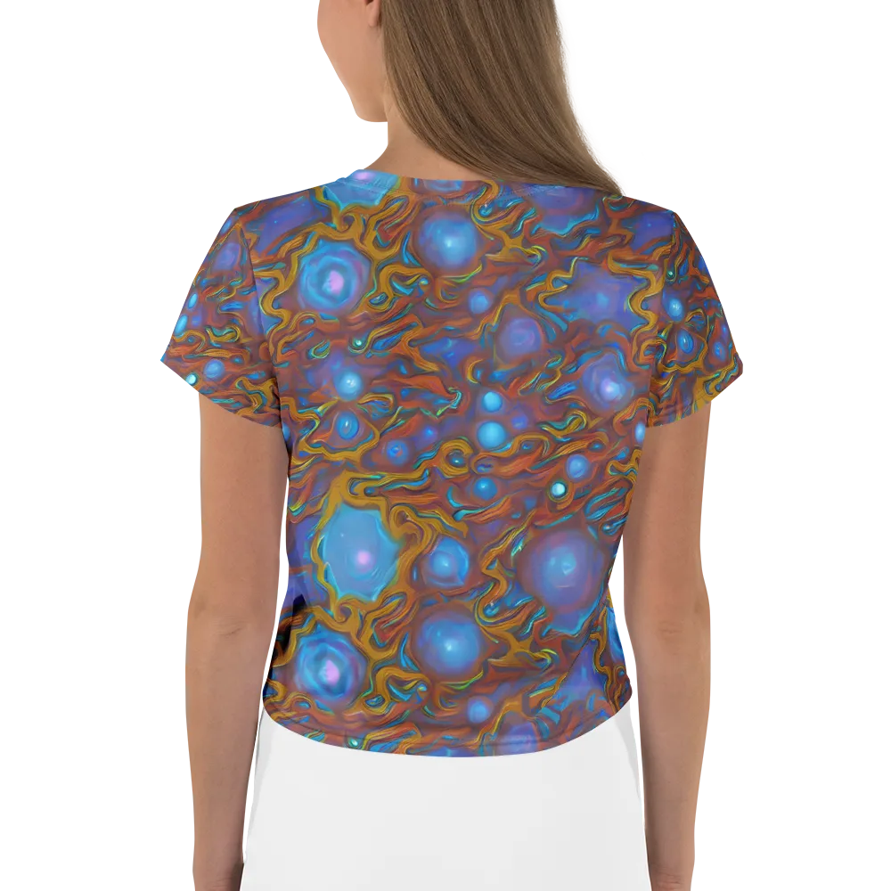 Sapphire Current on Crop Tee — Back