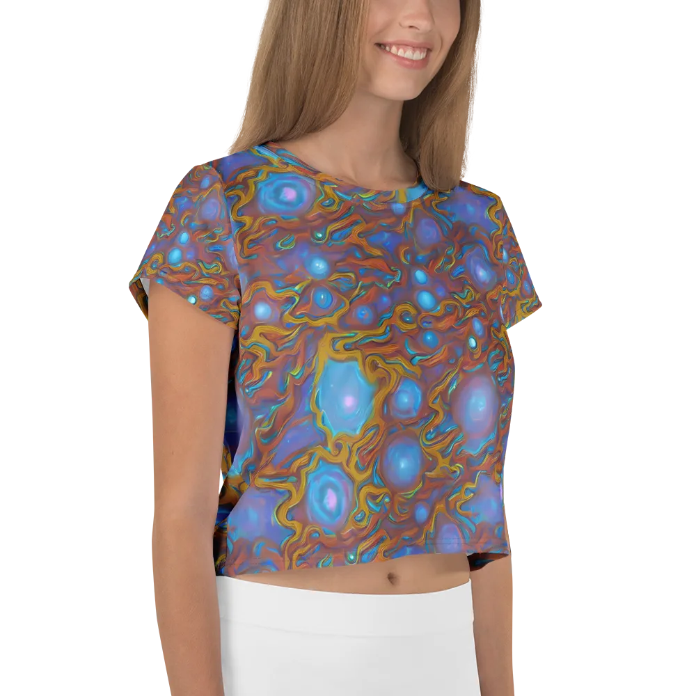 Sapphire Current on Crop Tee — Right