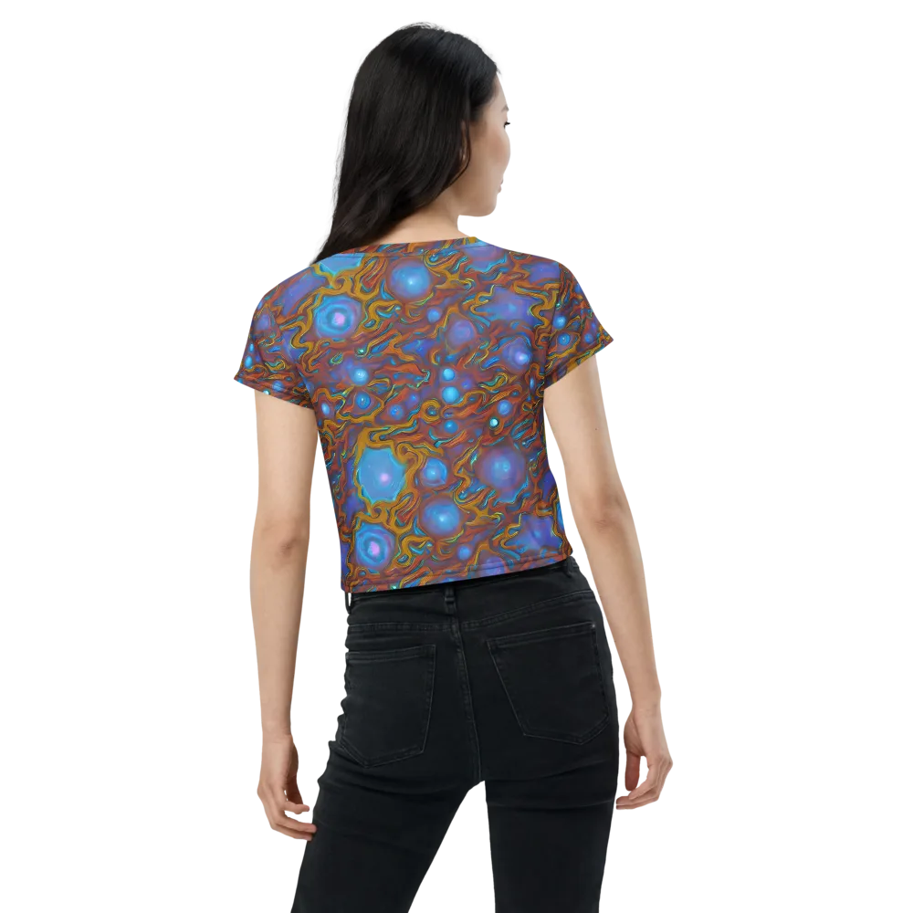 Sapphire Current on Crop Tee — Back