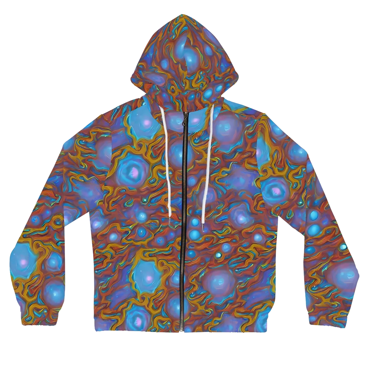 Sapphire Current on Women's Full-Zip Hoodie — Front