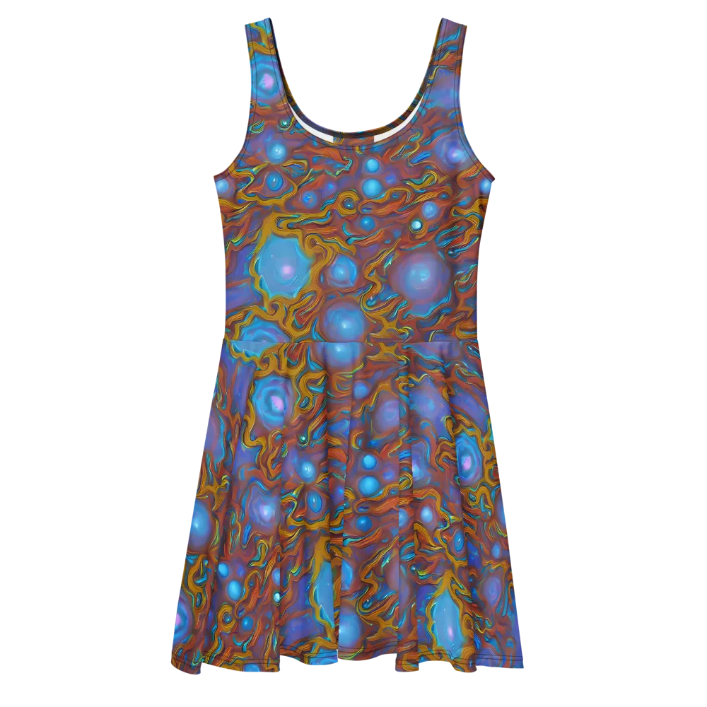 Sapphire Current on Skater Dress — Front
