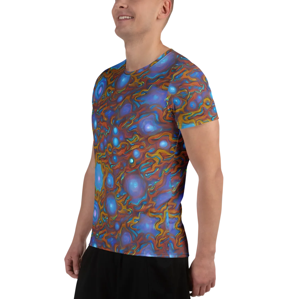 Sapphire Current on Men's Athletic T-Shirt — Left