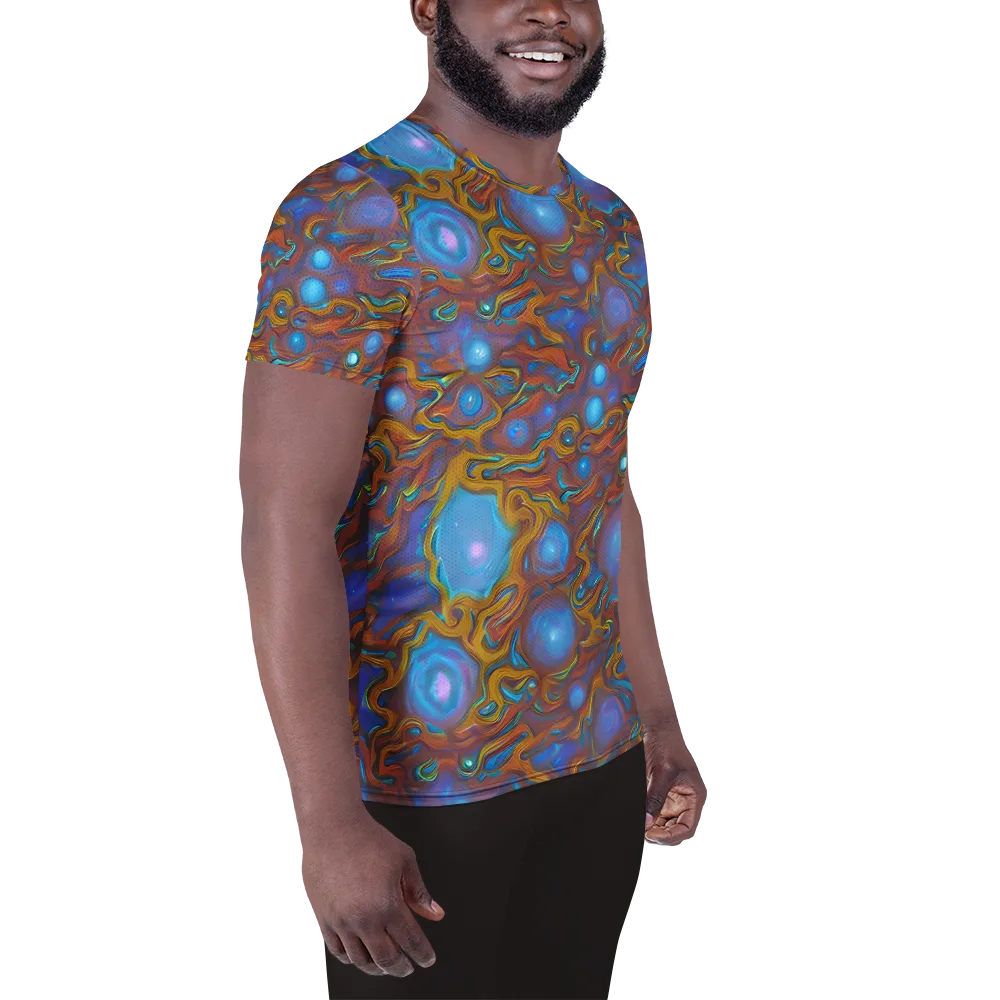 Sapphire Current on Men's Athletic T-Shirt — Right