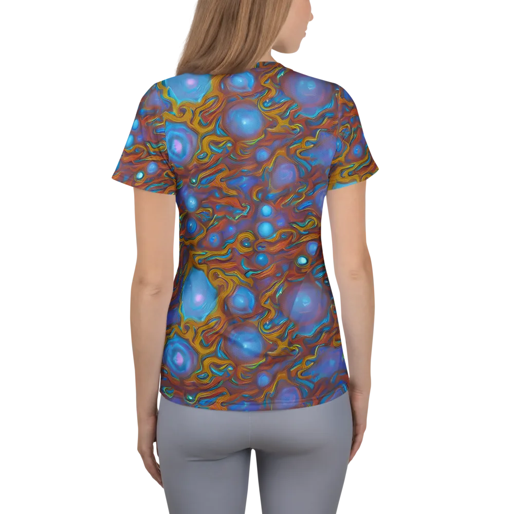 Sapphire Current on Women's Athletic T-Shirt — Back