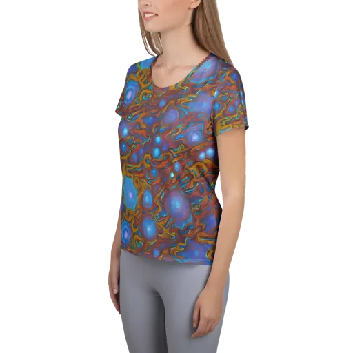 Sapphire Current on a Women's Athletic T-Shirt