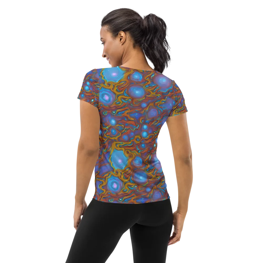 Sapphire Current on Women's Athletic T-Shirt — Back