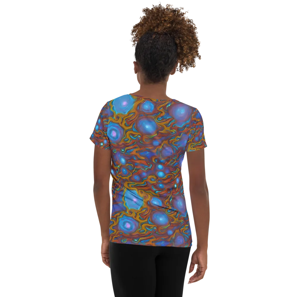 Sapphire Current on Women's Athletic T-Shirt — Back