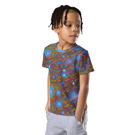 Sapphire Current on a Kids Crew Neck T-Shirt
