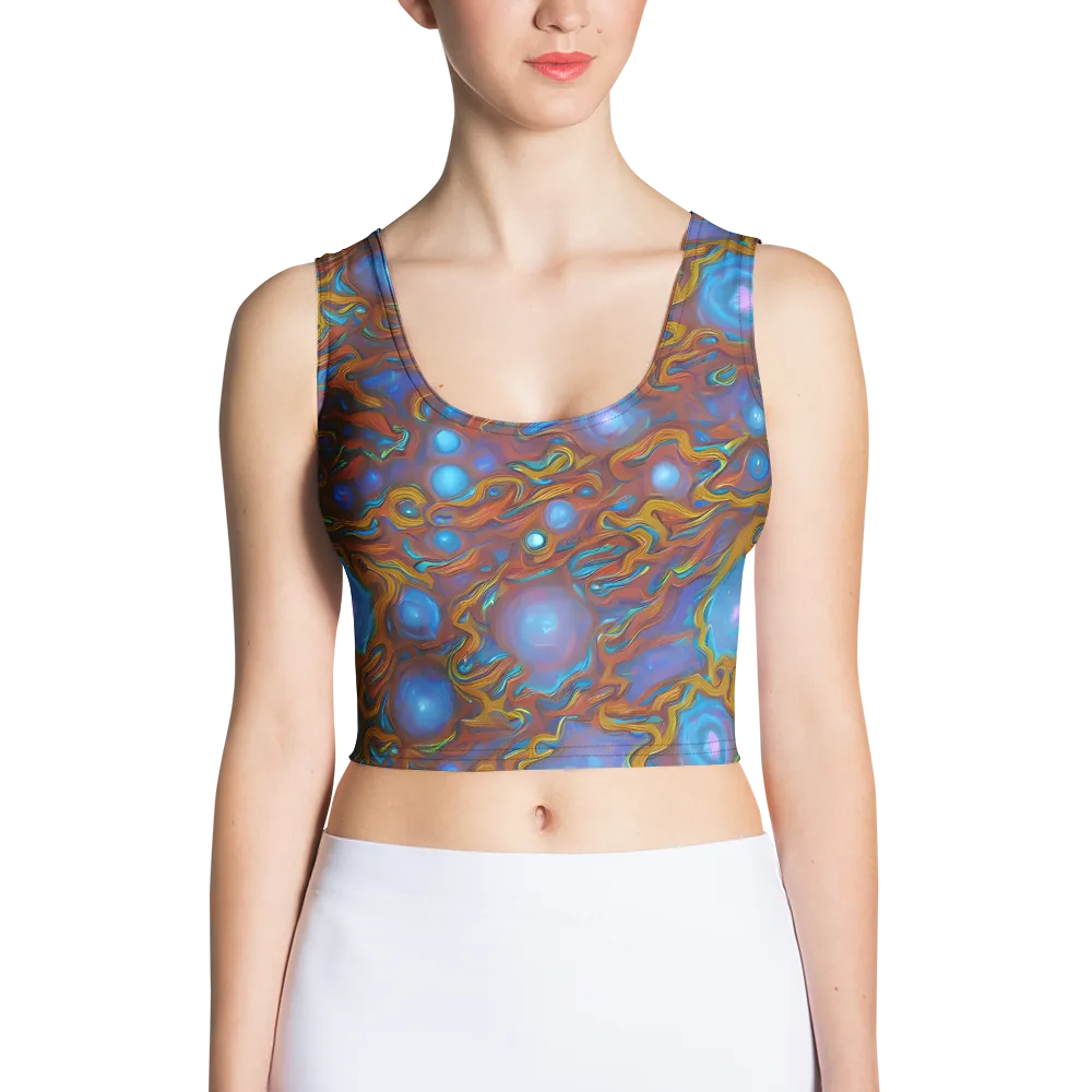 Sapphire Current on Crop Top — Front