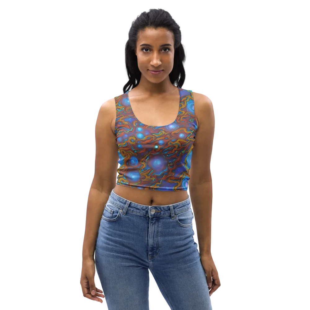 Sapphire Current on Crop Top — Front