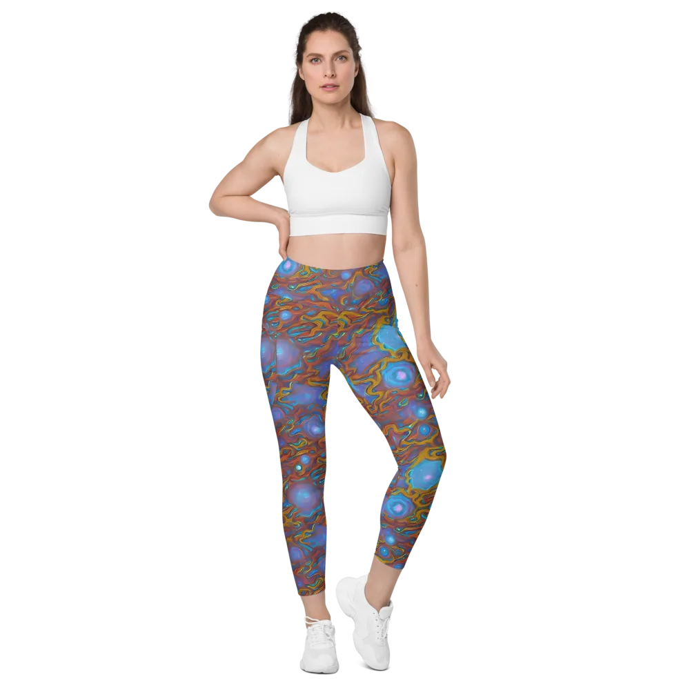 Sapphire Current on Leggings with Pockets — Front